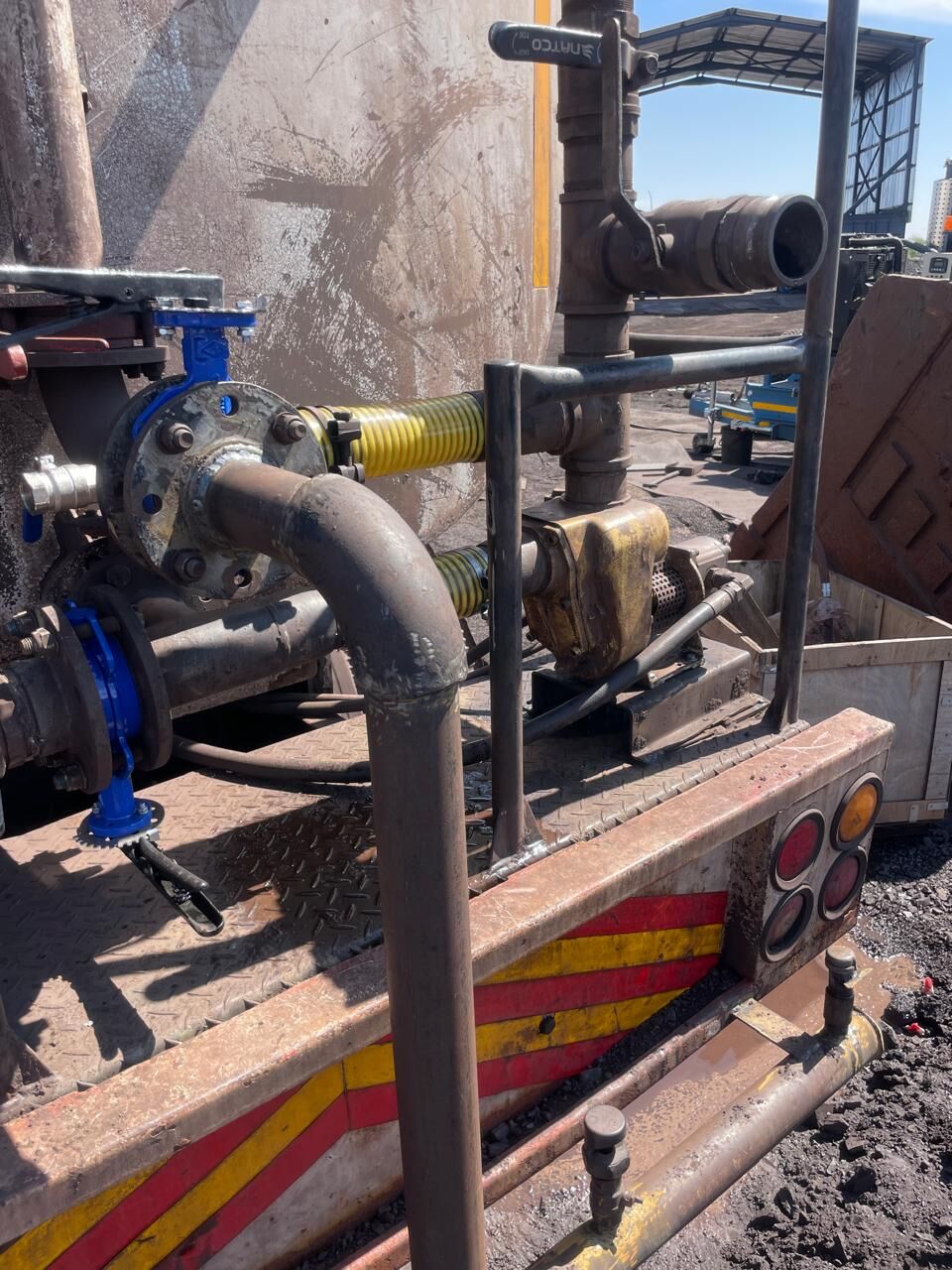 Pump and pipework on a truck